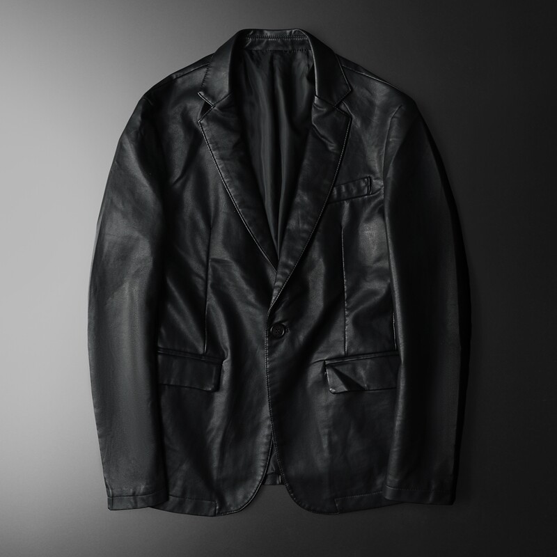 2024秋季热销修身时尚皮外套皮西服货号A720-P135跑量款,男装皮衣,钱塘2010-1