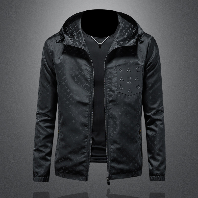 2026春季新款男士连帽格子夹克QT212-货号F7779-P185镂空图，男装夹克，钱塘2010A