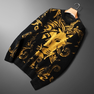 3931冬季新款字母提花加厚水貂绒保暖毛衣 P135 238图片