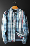 2026秋季热销休闲格子百搭青年夹克衫货号6691-P165，男装夹克，钱塘2010A