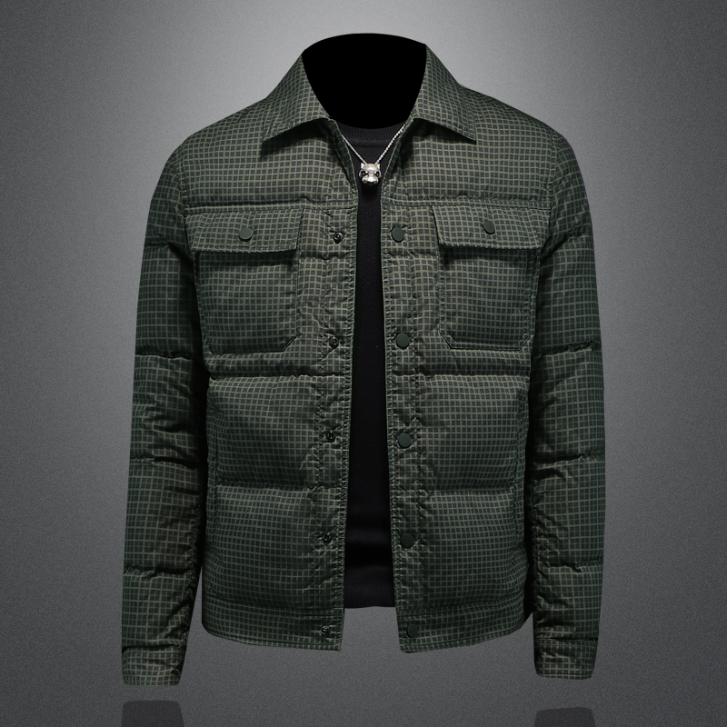 2024冬季新款翻领休闲90充绒白鸭绒羽绒服QT212-F7729-P310镂空图，男装羽绒服，钱塘2010-1