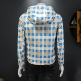 2026春季新款男士连帽格子夹克QT212-货号F7777-P175假模图，男装夹克，钱塘2010-1