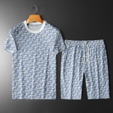 2026夏季新款休闲圆领运动短袖套装货号：套装S076P165平铺图，男装休闲套装，钱塘2010-1