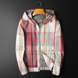2026春秋季潮男休闲连帽格子外套夹克货号7086-P165，男装夹克，钱塘2010A