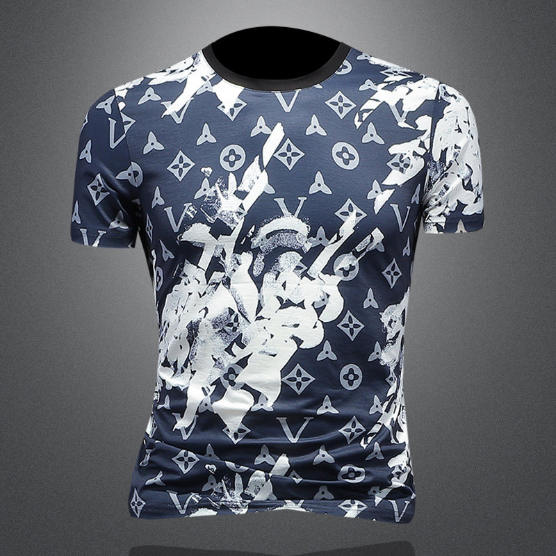 2026夏季新款休闲百搭圆领短袖T恤货号：上衣075P75镂空图，男装T恤，钱塘2010A