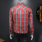 2026春季新款男士翻领格子夹克QT212-货号F7775-P185假模图，男装夹克，钱塘2010-1