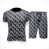 2026年夏季新款男士休闲短袖套装货号：S073P165镂空图，男装休闲套装，钱塘2010-1