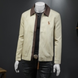 2026春季新款老钱风休闲翻领夹克QT212-货号M6210-P225假模图，男装夹克，钱塘2010-1