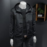 2026春季新款男士连帽格子夹克QT212-货号F7779-P185假模图，男装夹克，钱塘2010A