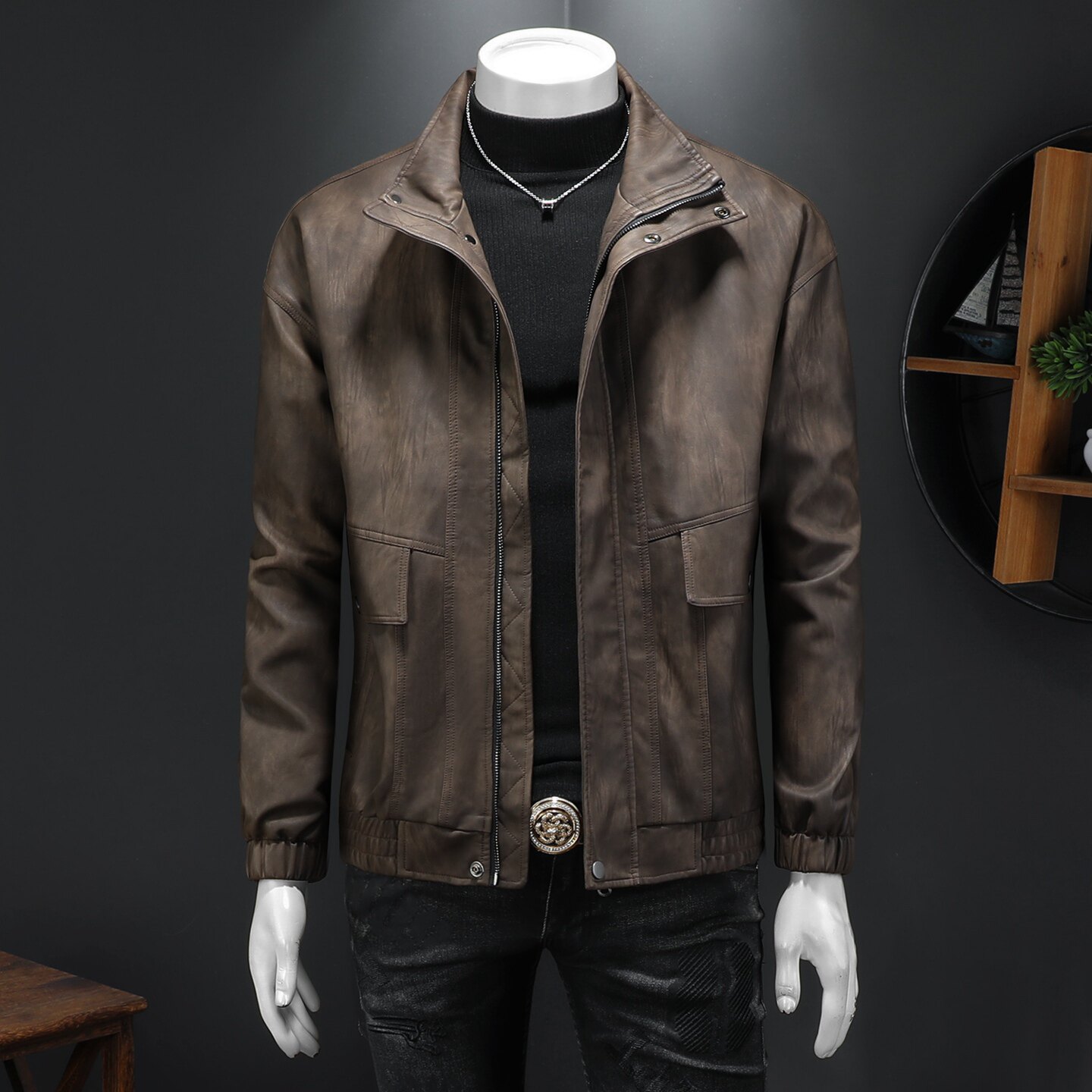 2026新款男皮衣秋冬机车服外套QT212-货号9015-P160假模图,男装皮衣,钱塘2010-1