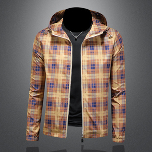 2026春季新款男士连帽格子夹克 QT212-货号F7774-P175 镂空图，男装夹克，钱塘2010-1