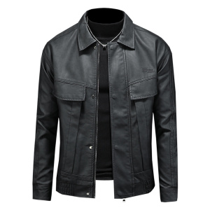 2025新款男皮衣秋冬机车服外套 QT212-货号9022-P150 镂空图图片
