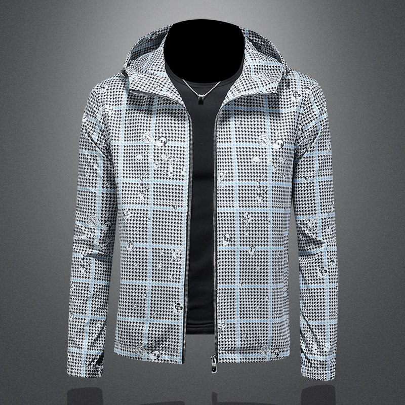 2026春季新款男士连帽休闲夹克QT212-货号F7771-P175镂空图，男装夹克，钱塘2010A