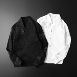 2026春秋热销潮男个性烫钻翻领夹克衫货号7219-P195，男装夹克，钱塘2010A