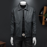 2025新款男皮衣翻领刺绣秋冬机车服QT212-货号6858-P160镂空图，男装皮衣，钱塘2010-1