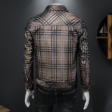 2026春季新款男士翻领格子夹克QT212-货号F7782-P225假模图，男装夹克，钱塘2010A