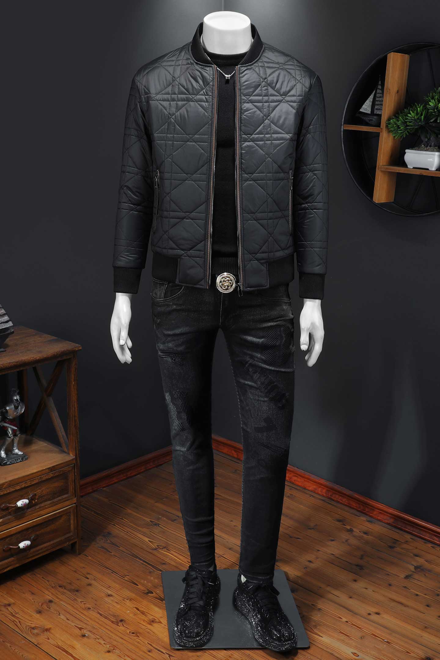 冬季新款休闲棒球领保暖棉服QT212-6210-P225假模图,男装棉衣,钱塘2010A