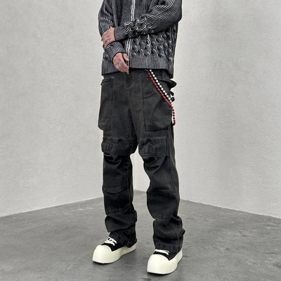 长裤水洗做旧四季GALI同款微弹潮