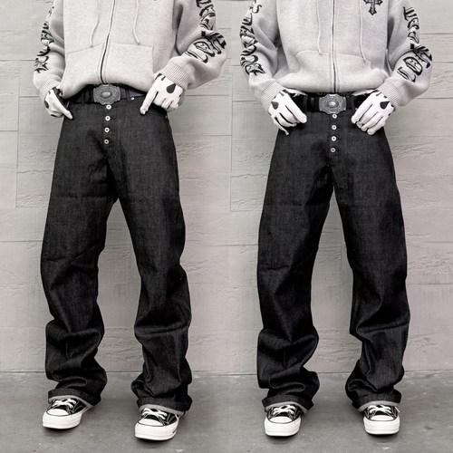 四季百搭休闲黑色深蓝原牛牛仔裤