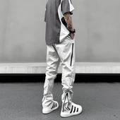 防水拉链弯刀百搭休闲裤 男石板灰长裤 VIBE户外机能裤 KISSNATE美式