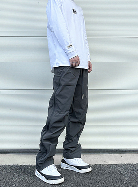 KISSNATE美式高街VIBE机能裤压胶防水拉链冲锋户外裤休闲黑灰长裤