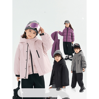 女童三合一冲锋衣2025新款春秋冬装男童加绒加厚外套儿童棉袄内胆