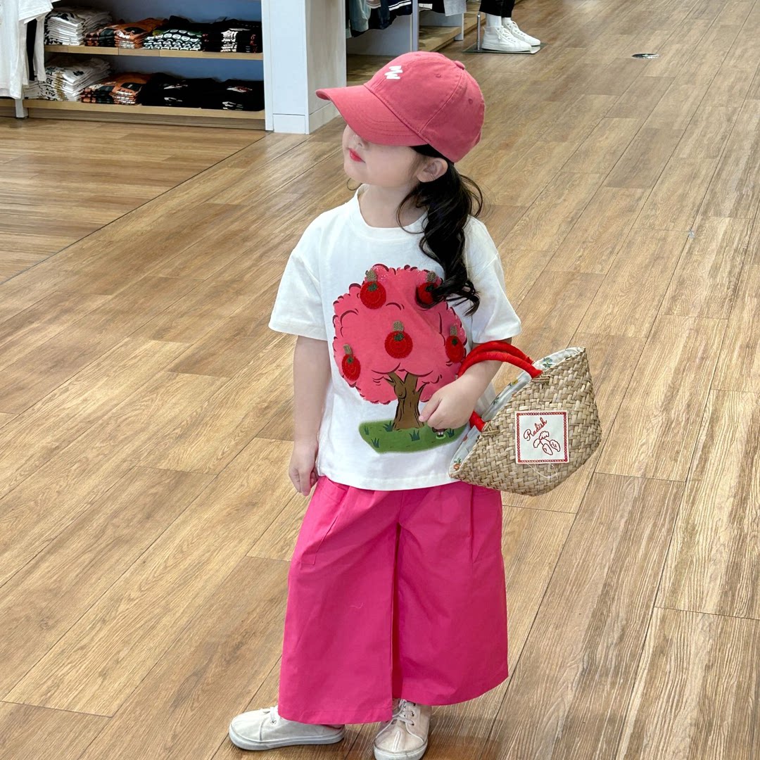 女童夏装套装2026新款洋气女宝宝短袖T恤阔腿裤小女孩夏季衣服