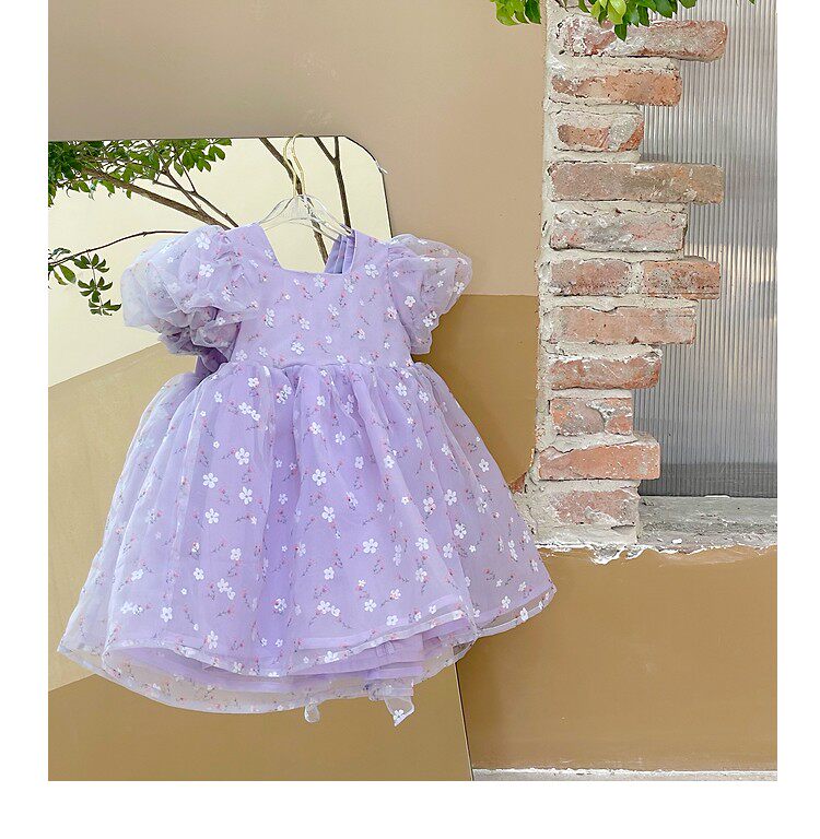 女童连衣裙2026夏装新款儿童气质宝宝公主网纱蓬蓬裙女孩子碎花裙