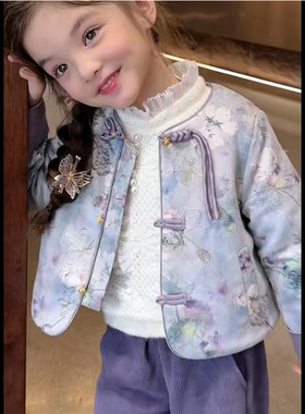 女童中国风盘扣棉服套装