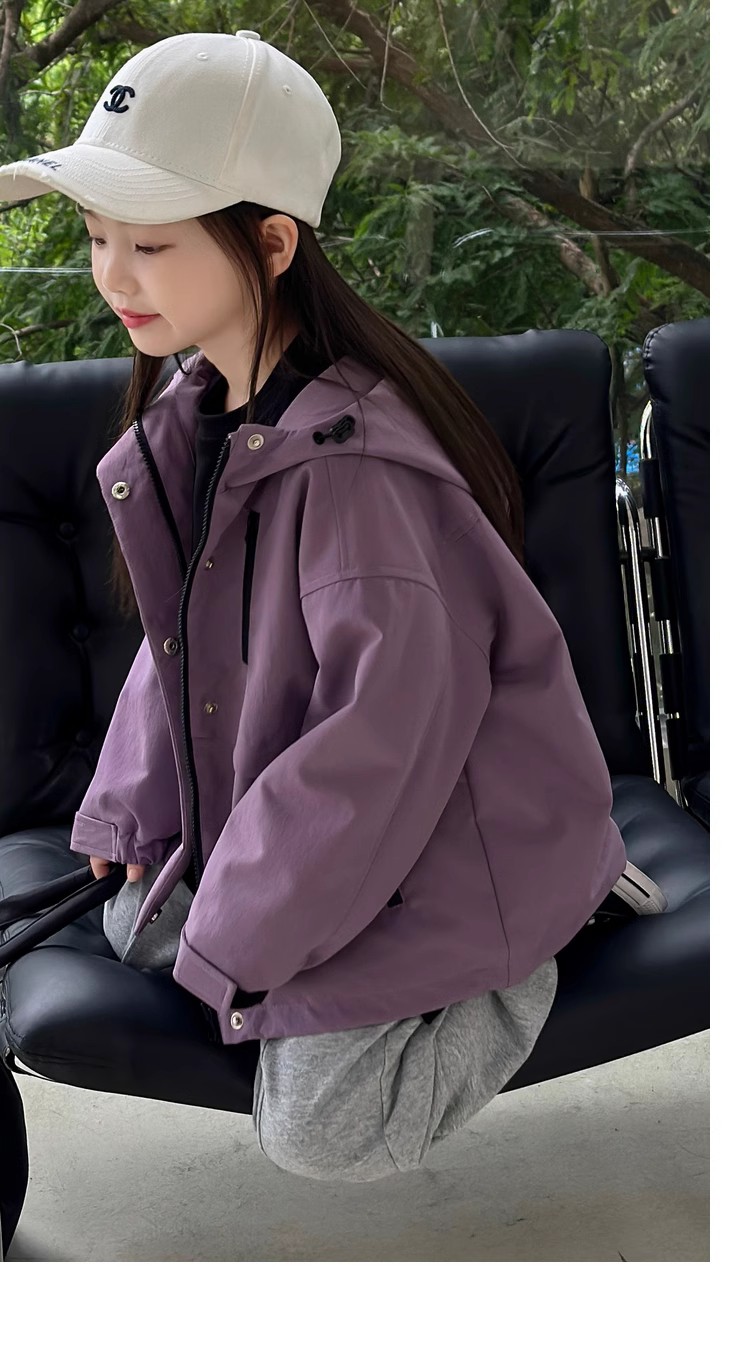 韩国童装2025新款女童冲锋衣春秋季洋气男女童同款加绒风衣外套
