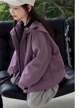韩国童装2026新款女童冲锋衣春秋季洋气男女童同款加绒风衣外套