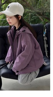 韩国童装2026新款女童冲锋衣春秋季洋气男女童同款加绒风衣外套