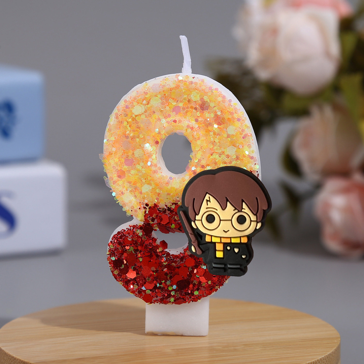 创意数字拼色蜡烛生日庆生蛋糕蜡烛创意卡通可爱哈利波特亮片蜡烛