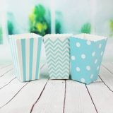 Сбор вечеринок по случаю дня рождения одноразовый попкорн цветочный ствол с бочкой для бумаги бумаги бумага бумажная чашка синий десерт Бесплатная доставка