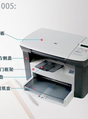 适用惠普hp1005出纸托盘hp m1005扫描盖板 前门框架 进纸 纸盒