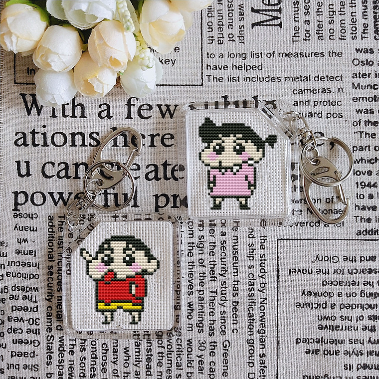 dmc包包可爱风蜡笔小新十字绣