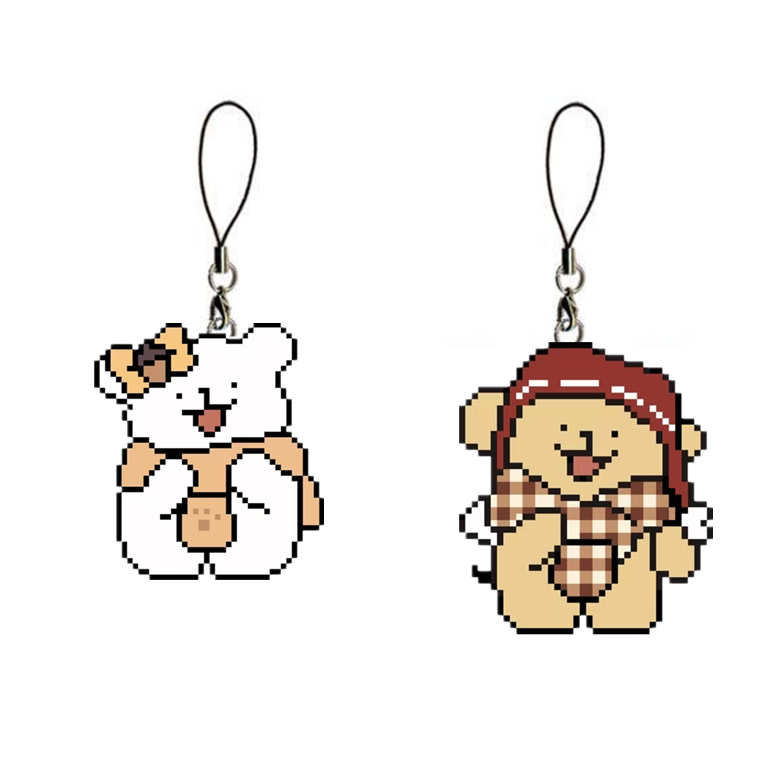 法国DMC十字绣套件手工 双面绣挂件钥匙扣件 情侣线条小狗 自己绣