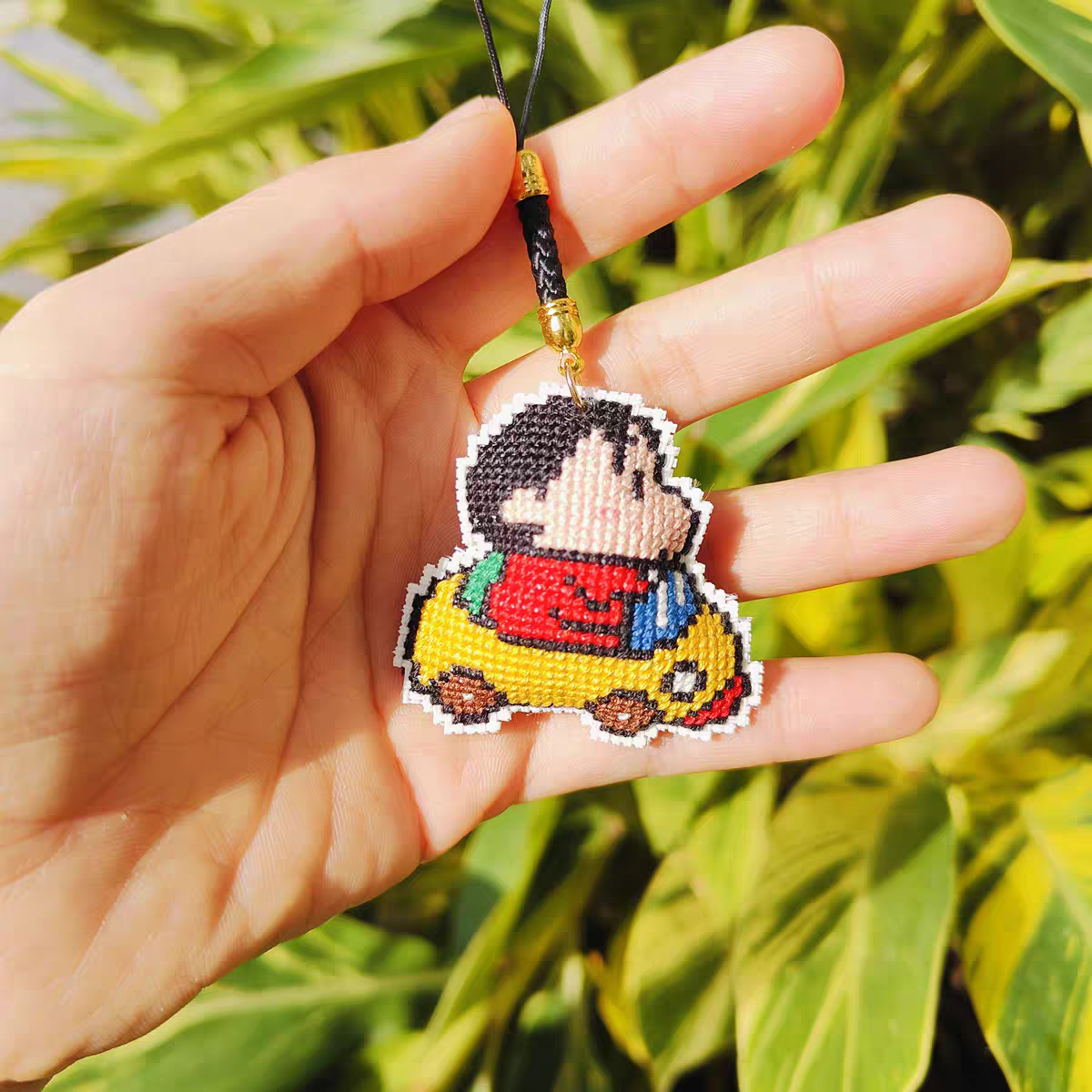 印花法国DMC十字绣套件手工双面绣手机链挂件钥匙扣可爱蜡笔小新