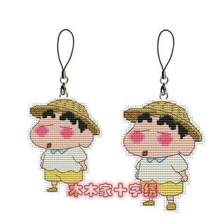 法国DMC十字绣套件手工双面绣挂件钥匙扣卡通人物 蜡笔小新材料包