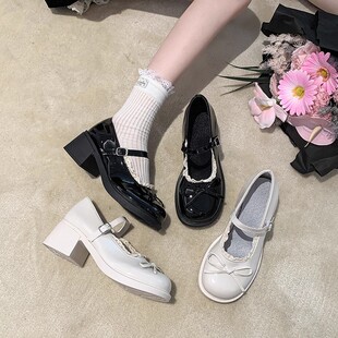 品牌特价皮面学生玛丽珍鞋女童2025春款小皮鞋配裙子松糕厚底单鞋