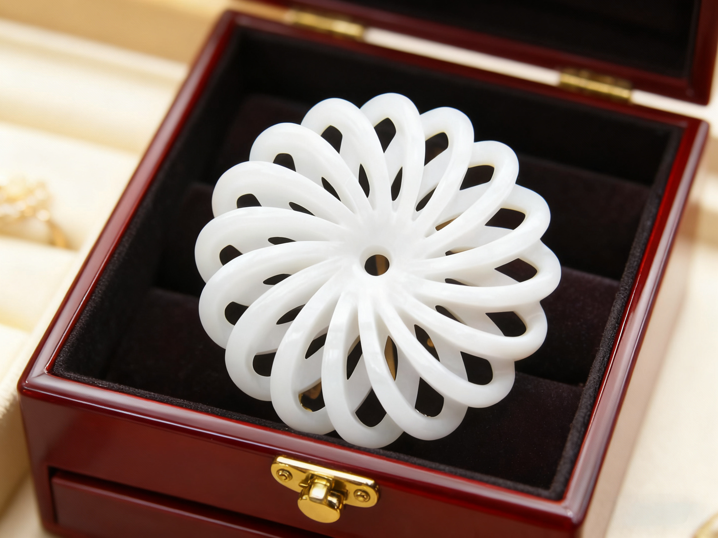 石头记同款天然京白玉石英岩玉时来运转镂空花片吊坠项链挂件好运