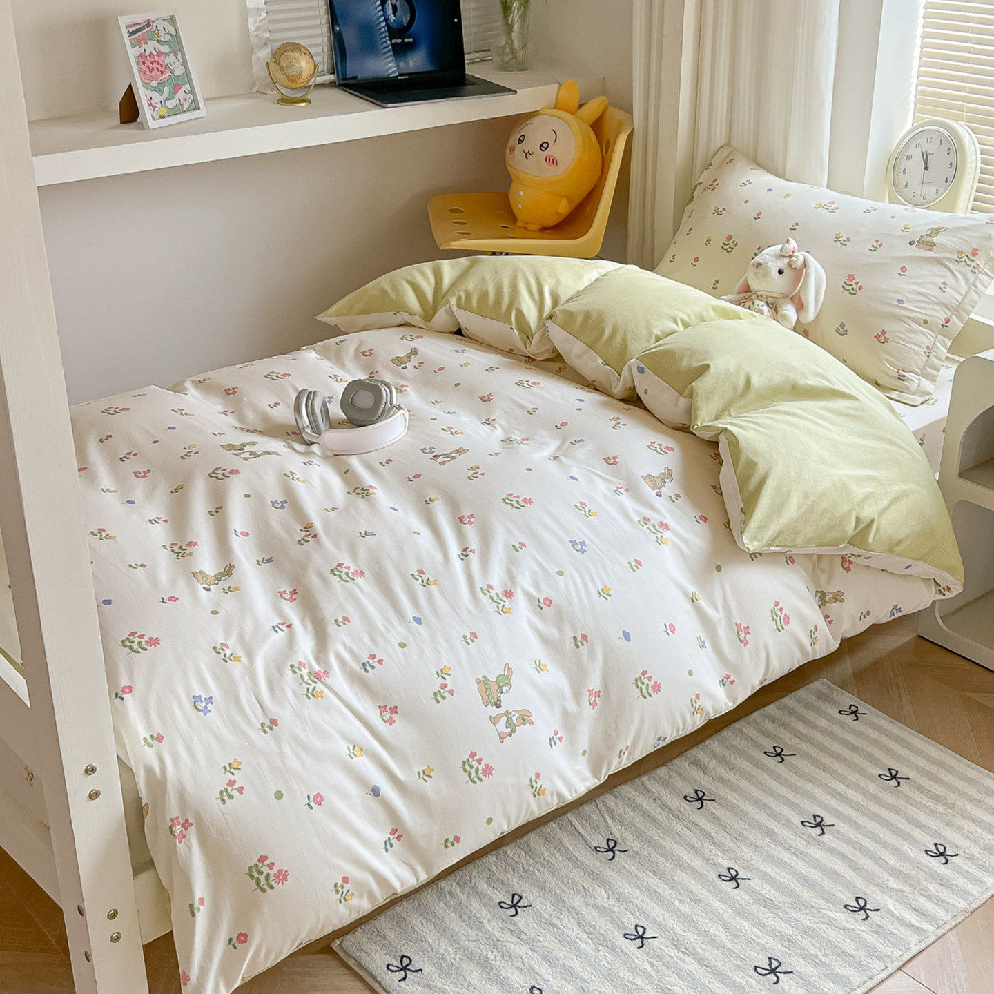 大学生宿舍床上用品三件套全棉纯棉女生寝室被褥床垫六件套高中生