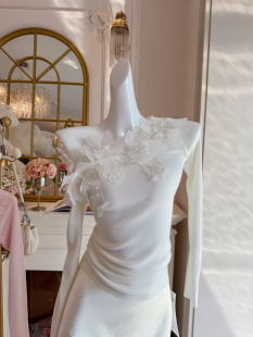 新款 气质打底衫 宽松法式 上衣重工镶钻长袖 女 小众针织衫 2026年春季