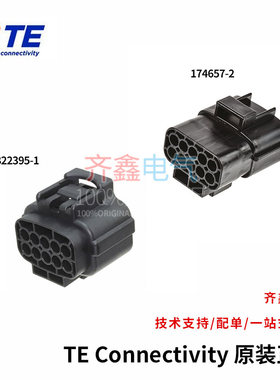 AMP黑色10P公母2822395-1/174657-2防水汽车接插件泰科原装正品
