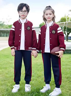 校服套装中小学生春秋款幼儿园园服夏季棒球服三件套春装儿童班服