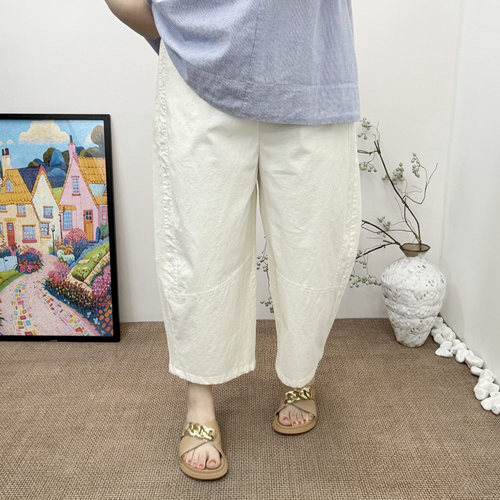 春夏大码女薄款显瘦阔腿九分裤