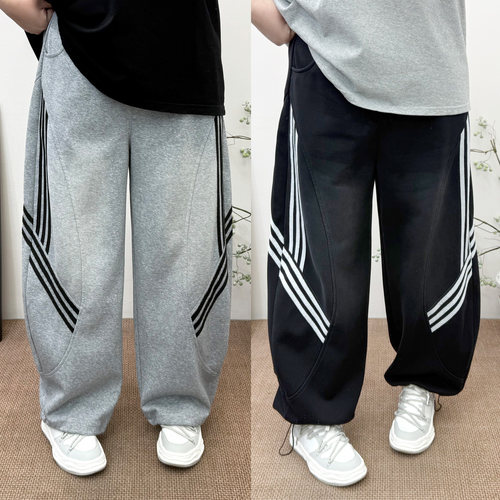 个性大码宽松遮肉休闲阔腿弯刀裤