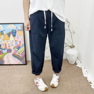 新款 女裤 大码 长裤 200斤胖mm宽松显瘦松紧腰直筒休闲裤 2025秋季
