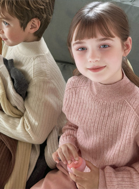 儿童秋冬新品半高领毛衣2025亲肤羊毛衫中大童内搭柔软打底衫毛衣