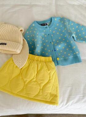 女童春秋新款两件套装韩系时尚爆款毛衣开衫外套洋气半裙可爱穿搭